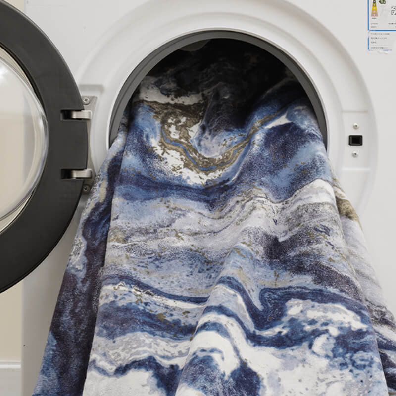 Minimalist modern rug designed for stress-free maintenance