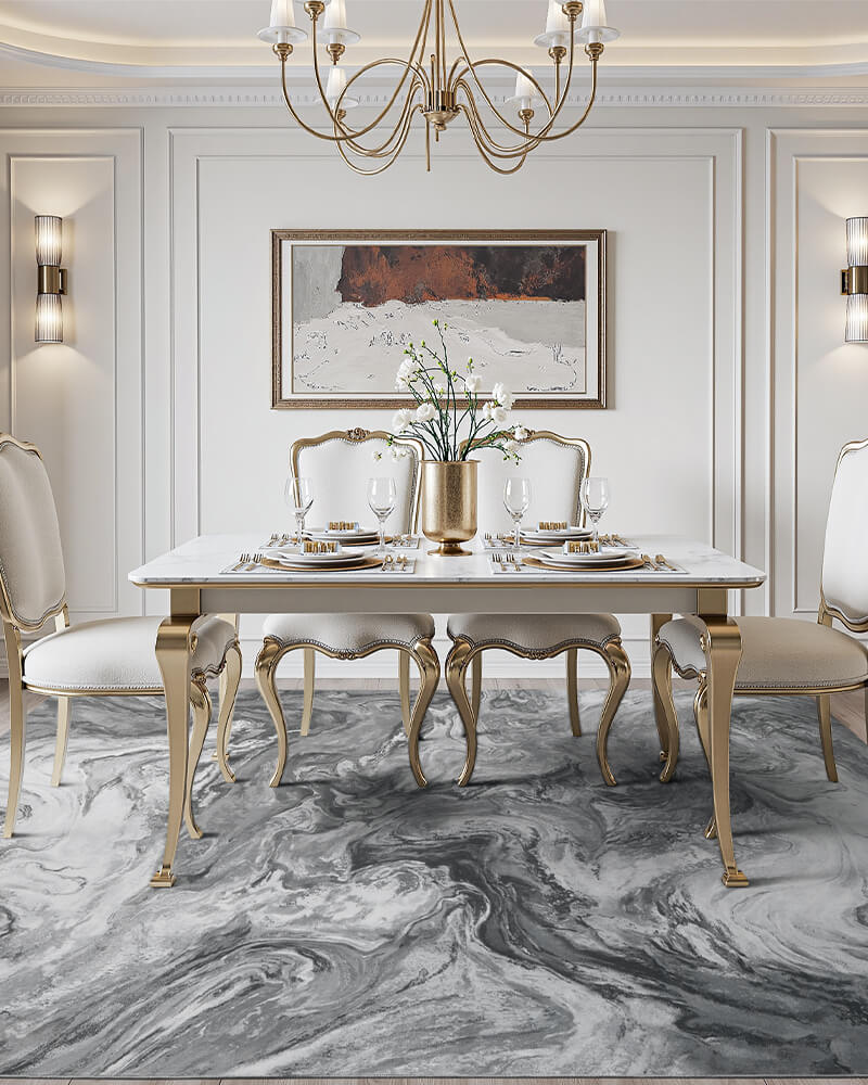 Washable modern rug built for practical home routines