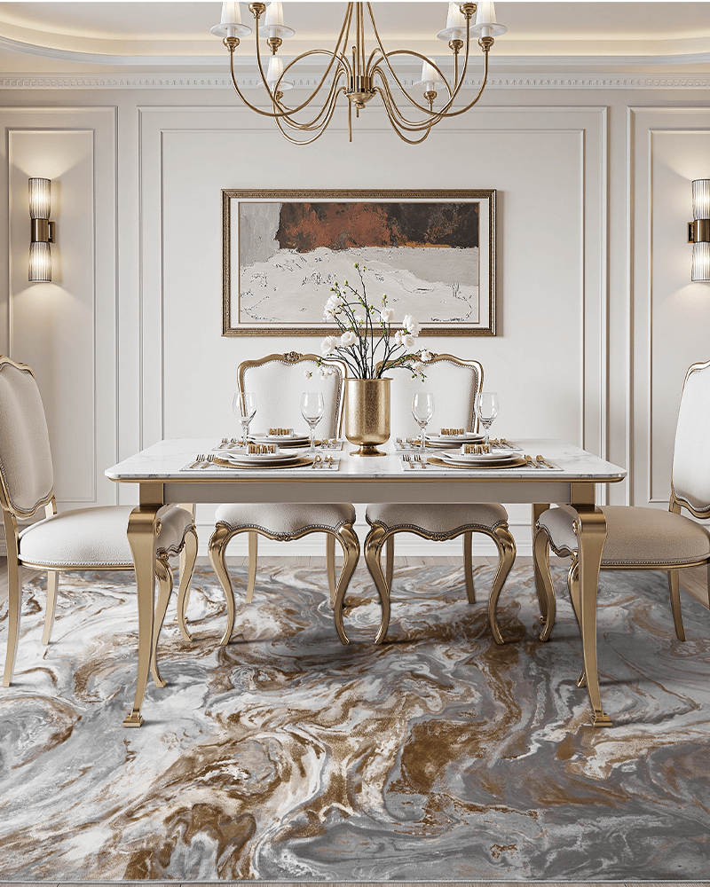 Clean-lined modern area rug created for simple daily maintenance