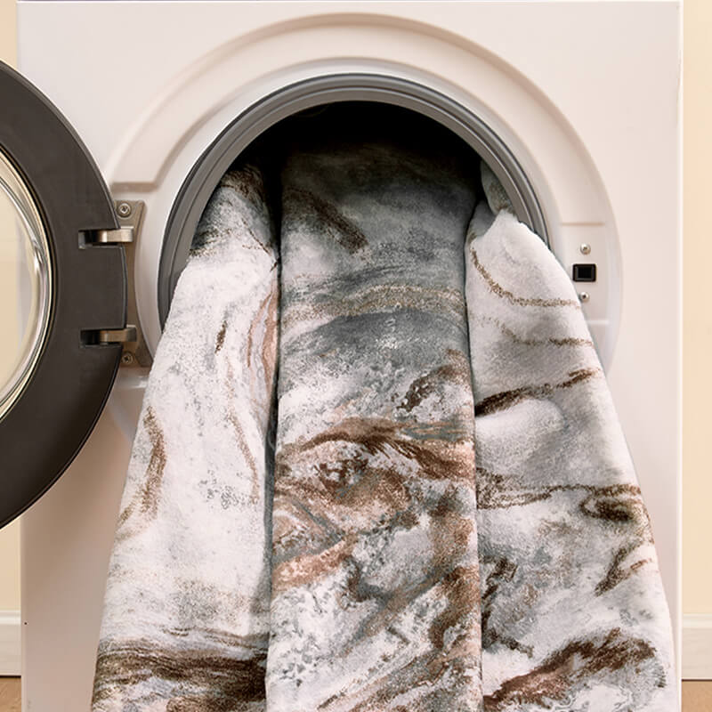 Modern washable rug built for durability in shared living spaces