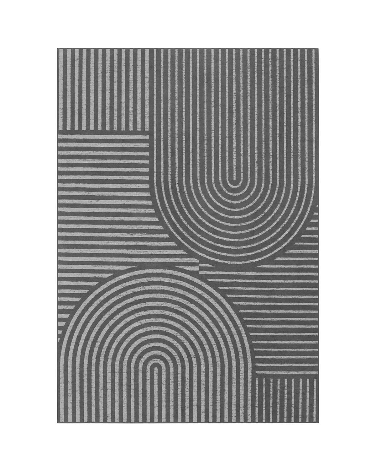 Minimalist abstract linear area rug designed for modern homes with clean lines and soft texture