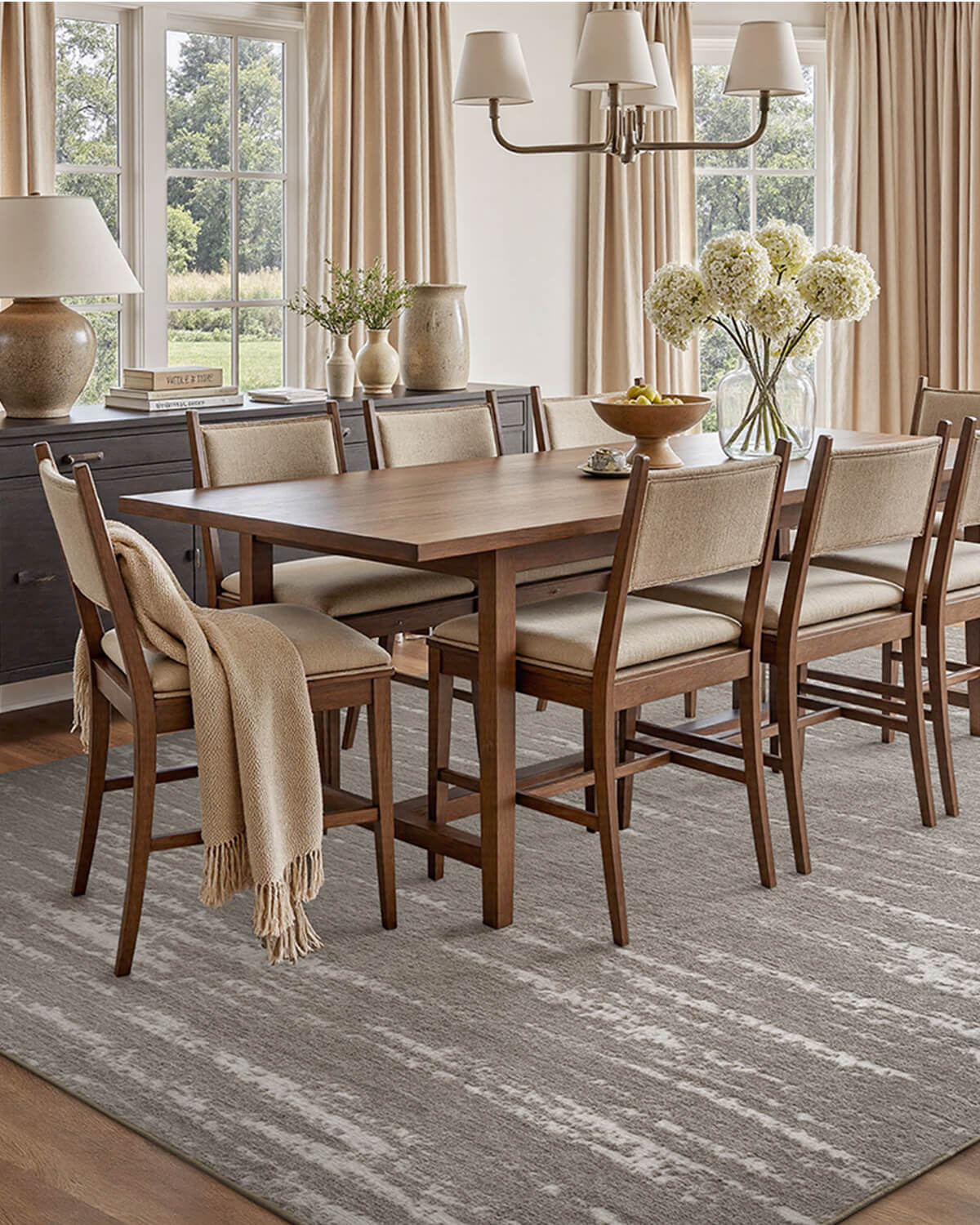 Modern abstract line rug with non slip backing and soft comfort for living room spaces
