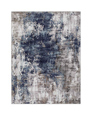 Modern abstract area rug designed for family living spaces with versatile style