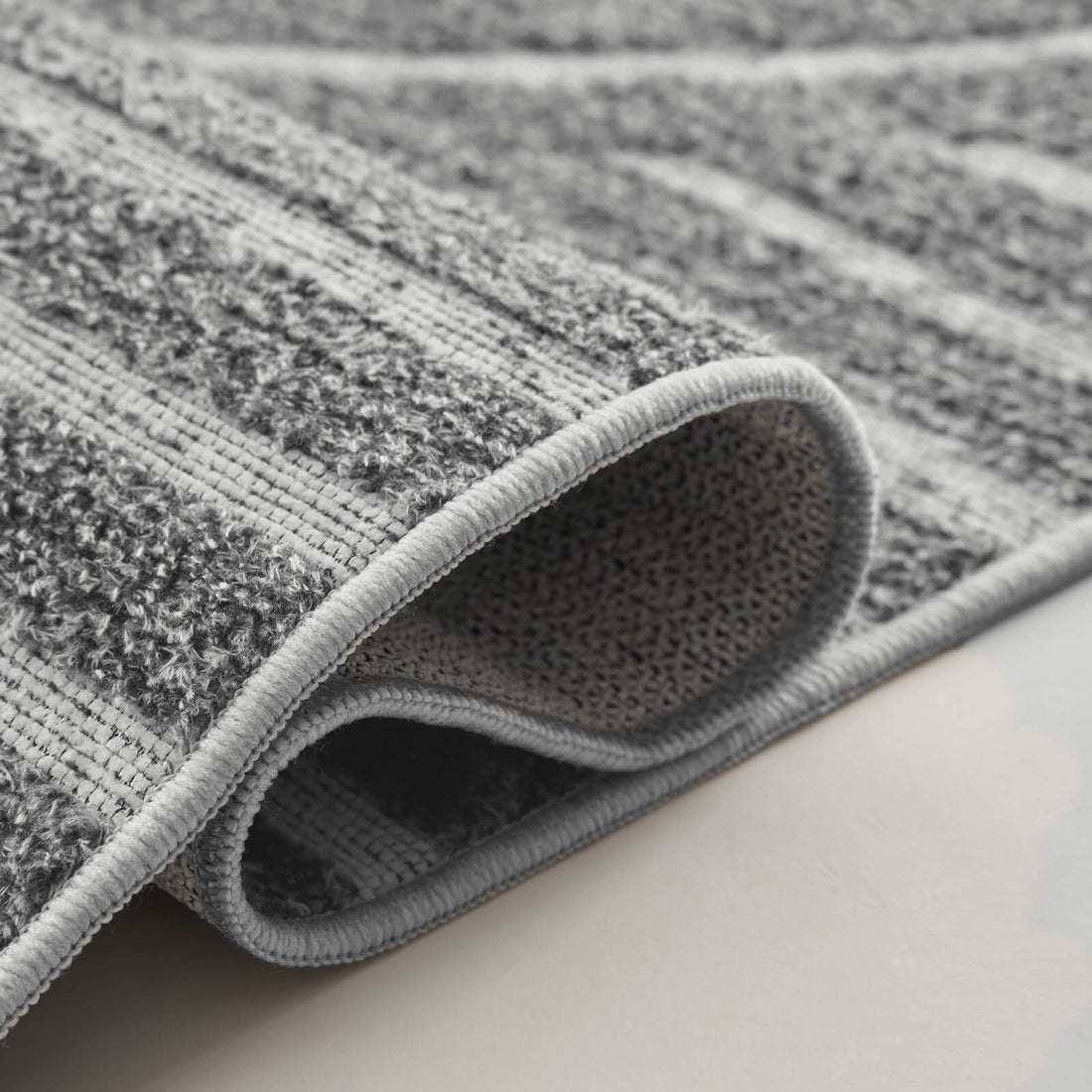 Abstract modern rug with linear pattern enhancing contemporary interior design