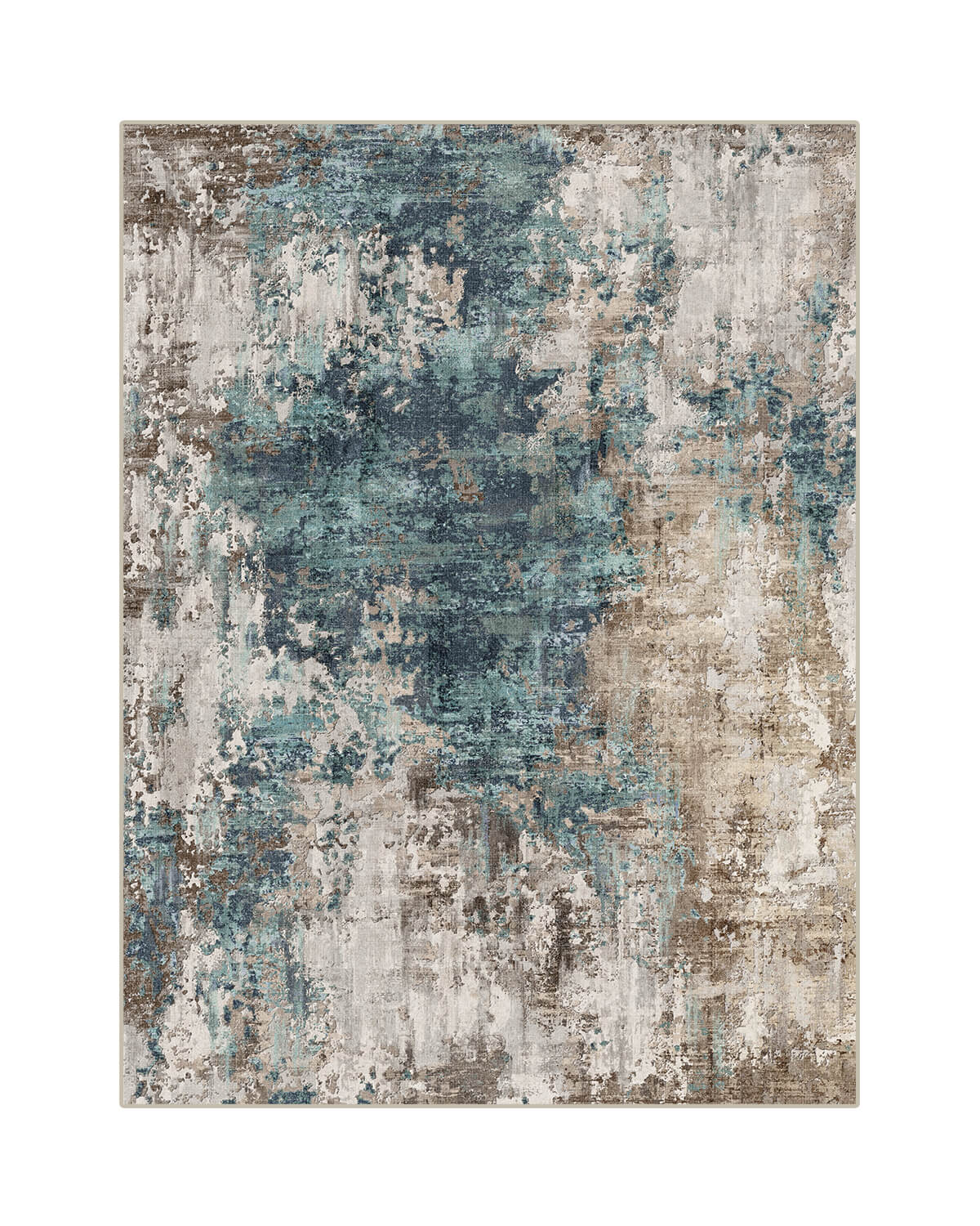 Modern abstract area rug with machine washable surface for easy everyday care