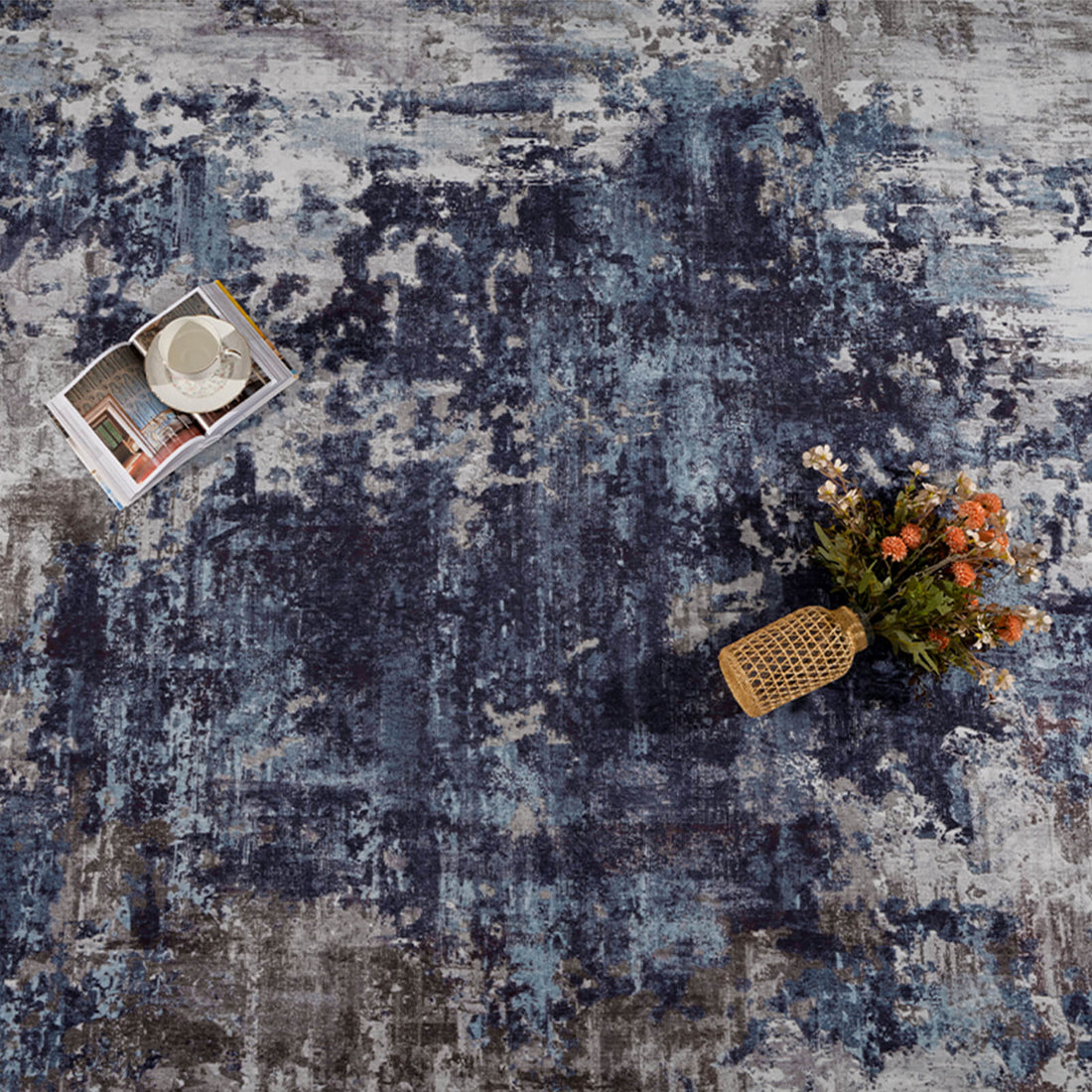 Modern abstract rug ideal for minimalist home decor style