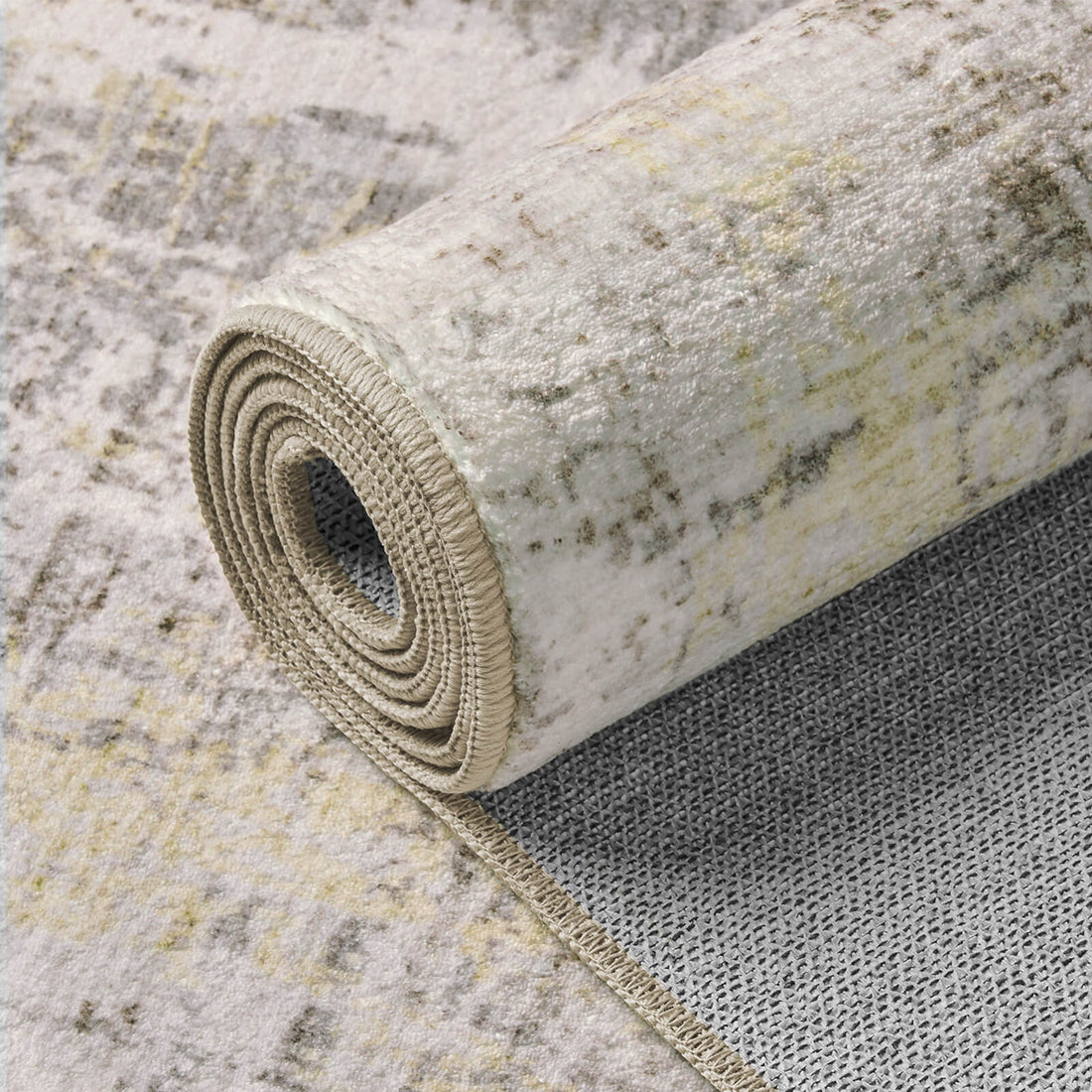 Abstract modern area rug featuring soft linear design for calm and refined interiors