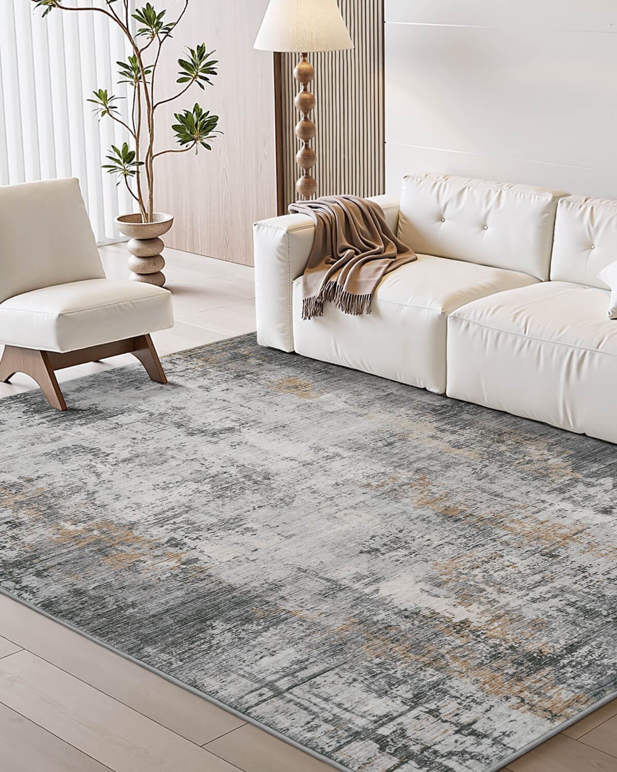 Abstract linear rug suitable for modern bedrooms and living rooms