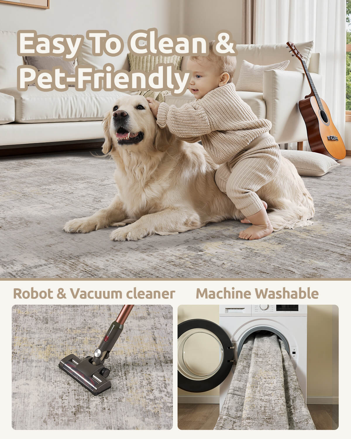 Abstract linear modern area rug designed for contemporary living spaces with clean visual flow