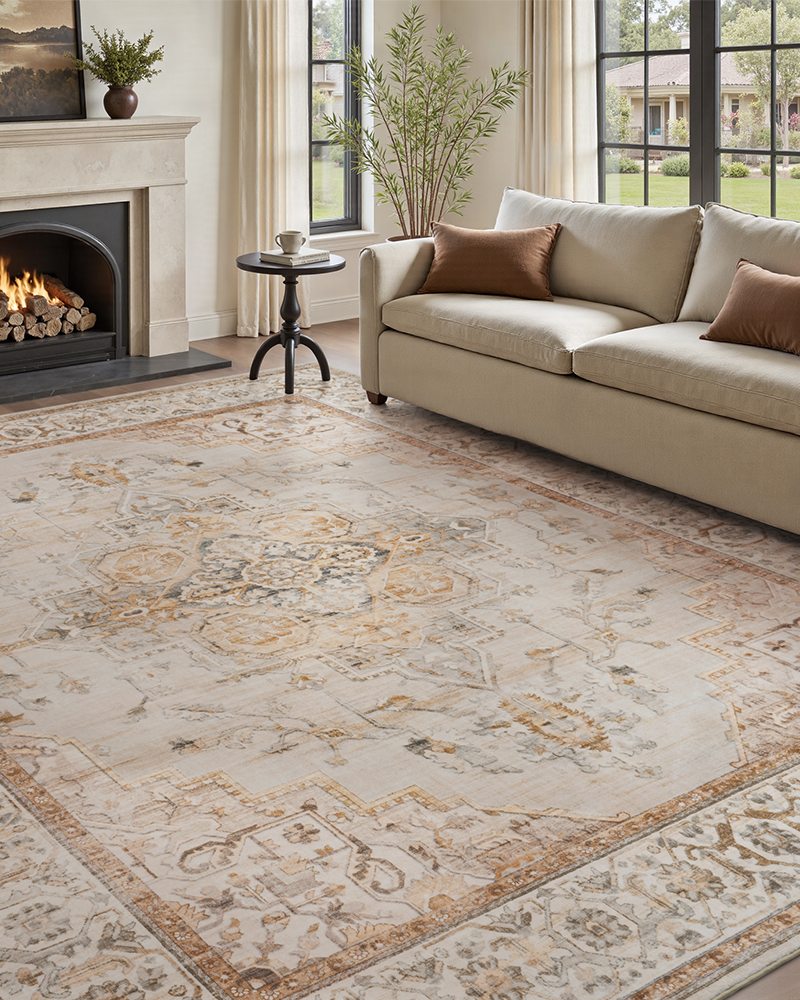 MontVoo washable area rug, soft and cozy for bedroom and living room use, non-slip design.