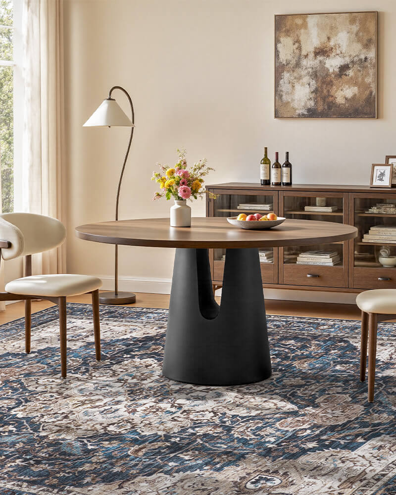 Lightweight boho area rug that is soft and washable, suitable for living room, bedroom, and hallways.