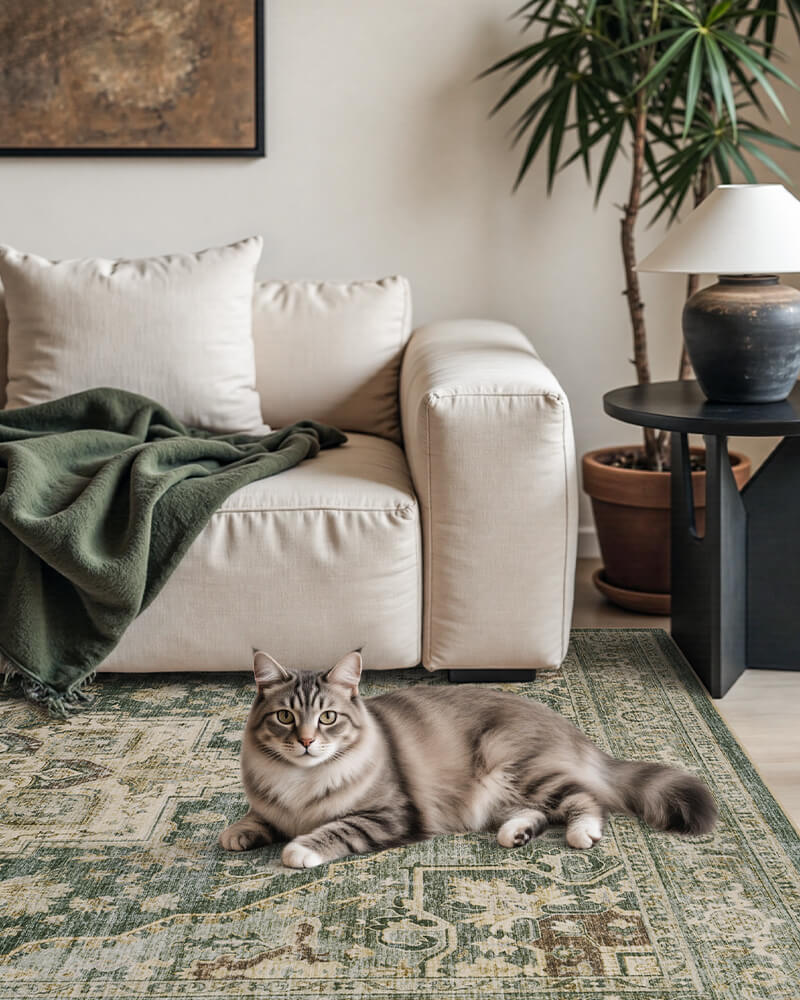 Soft underfoot boho area rug suitable for comfortable living room spaces