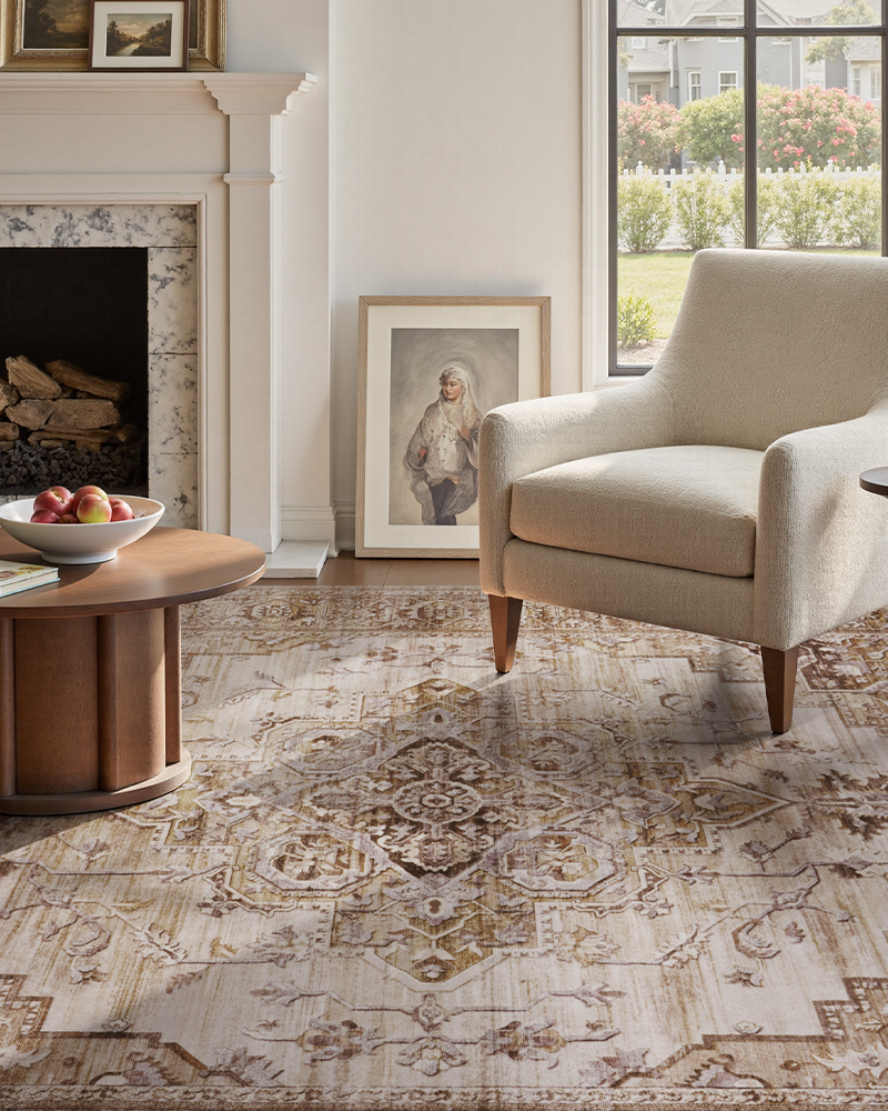 MontVoo area rug with non-slip backing, soft fibers for cozy living room flooring.