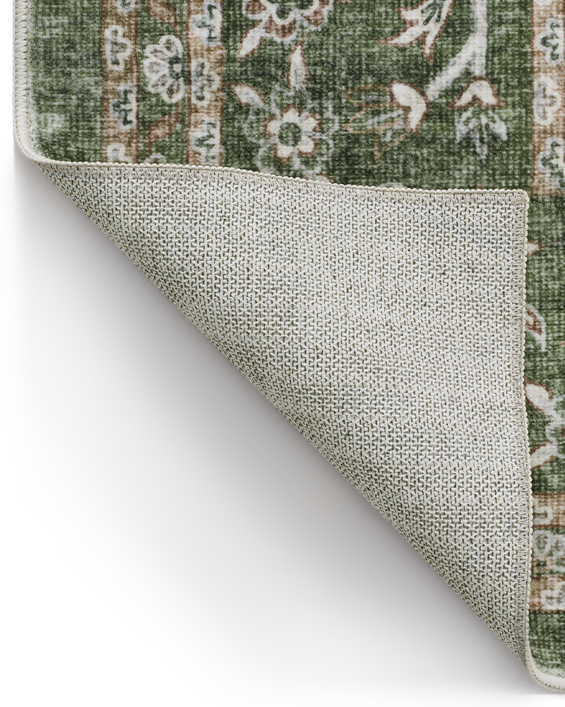 MontVoo floral vintage area rug, perfect for living room and office, non-slip and durable.