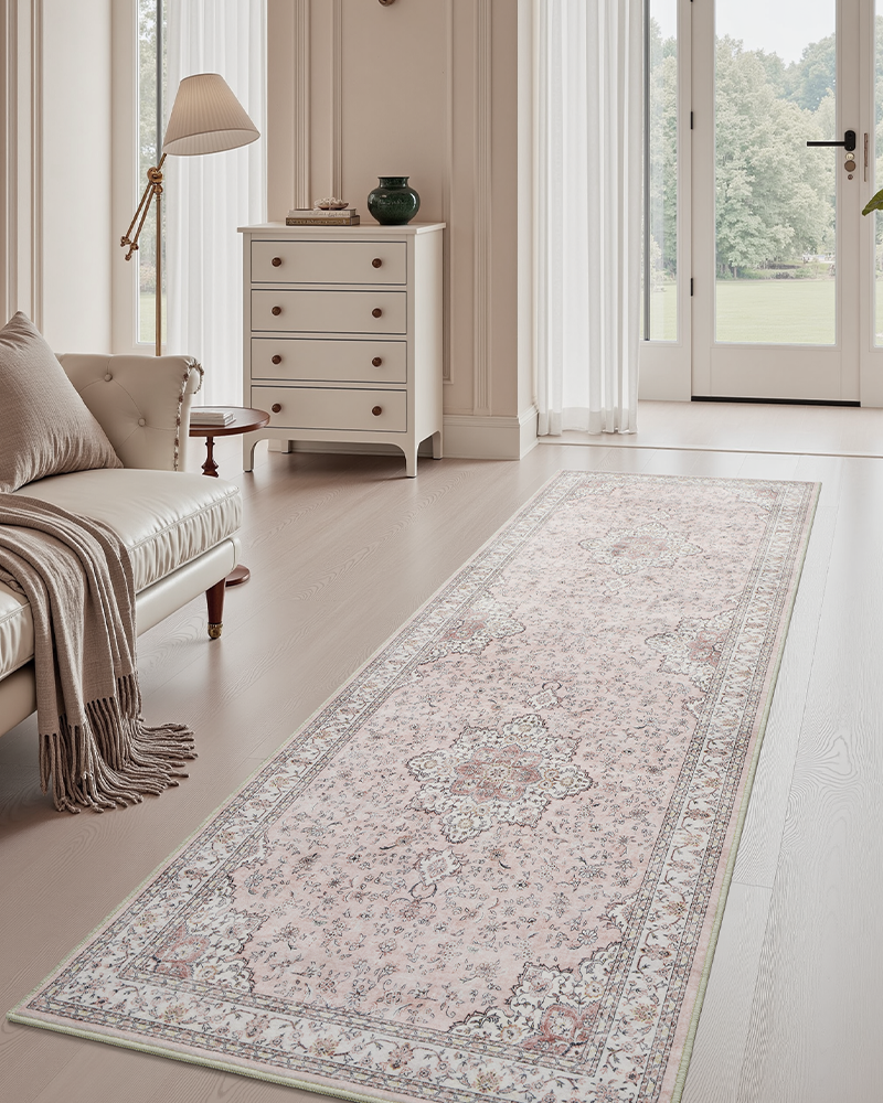MontVoo floral vintage area rug, soft and warm, suitable for bedroom and living room floors.