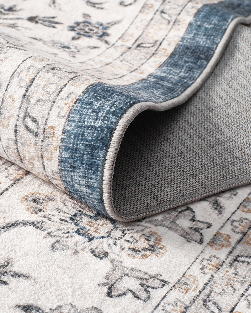 MontVoo floral vintage area rug, soft and cozy, perfect for bedroom and office spaces.