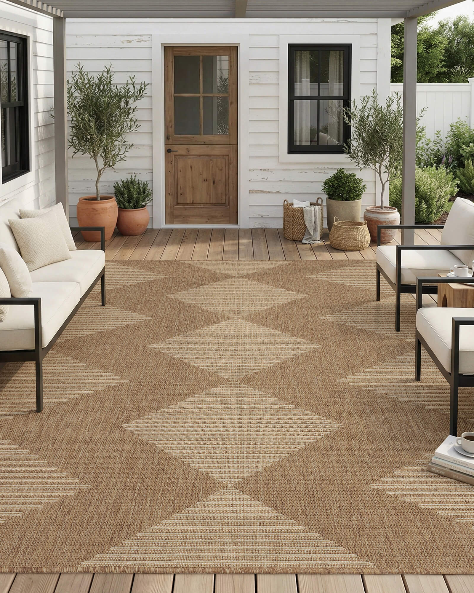 Skyward Brown Indoor Outdoor Rug in Patio