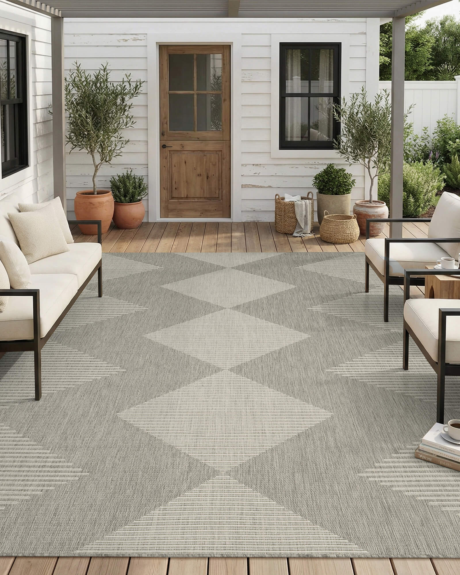 Skyward Gray Indoor Outdoor Rug in Patio