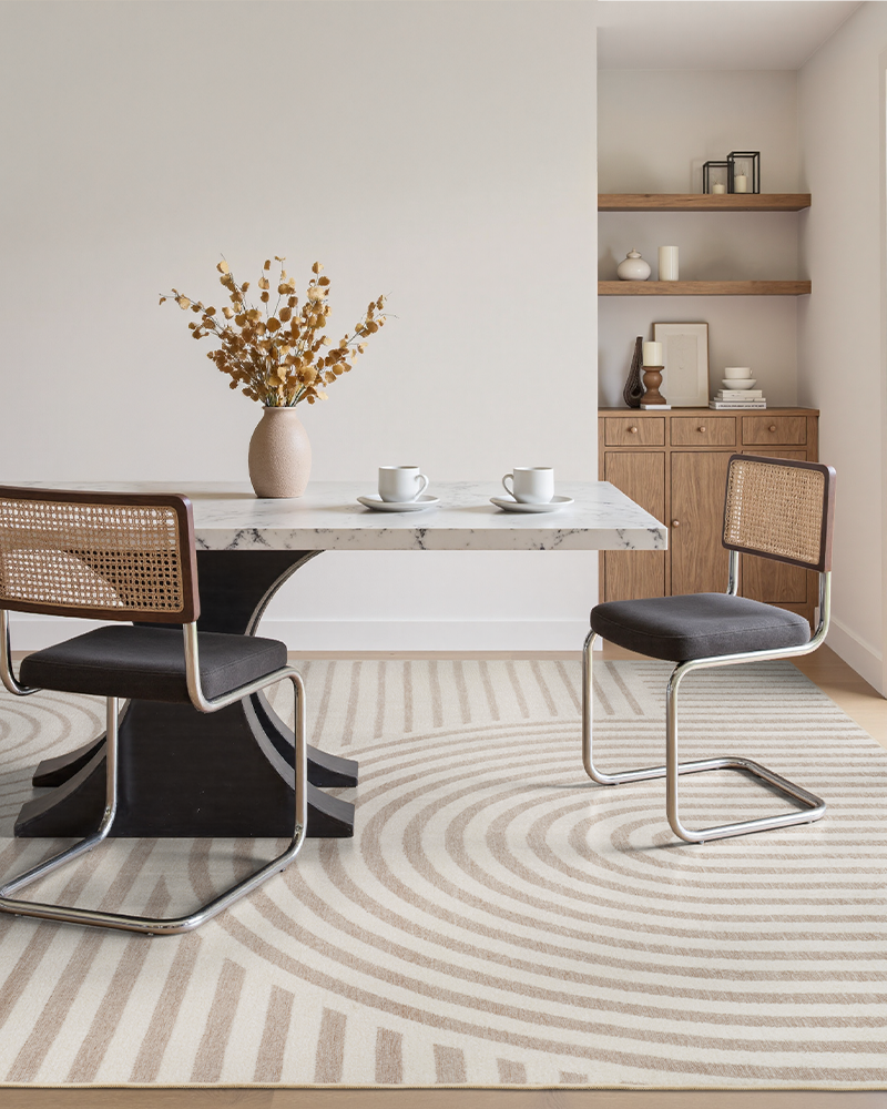 MontVoo modern area rug with soft dense fibers, warm and comfortable for children and pets.