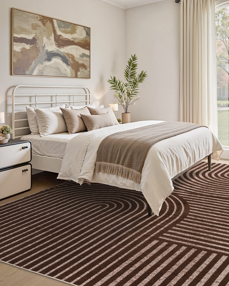 MontVoo modern area rug, soft and warm, ideal for dining room or high-traffic areas.