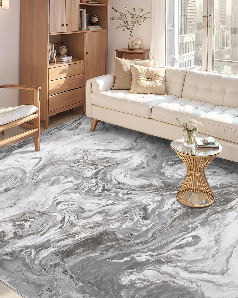 Modern area rug, soft, washable, non-slip, ideal for pets and children