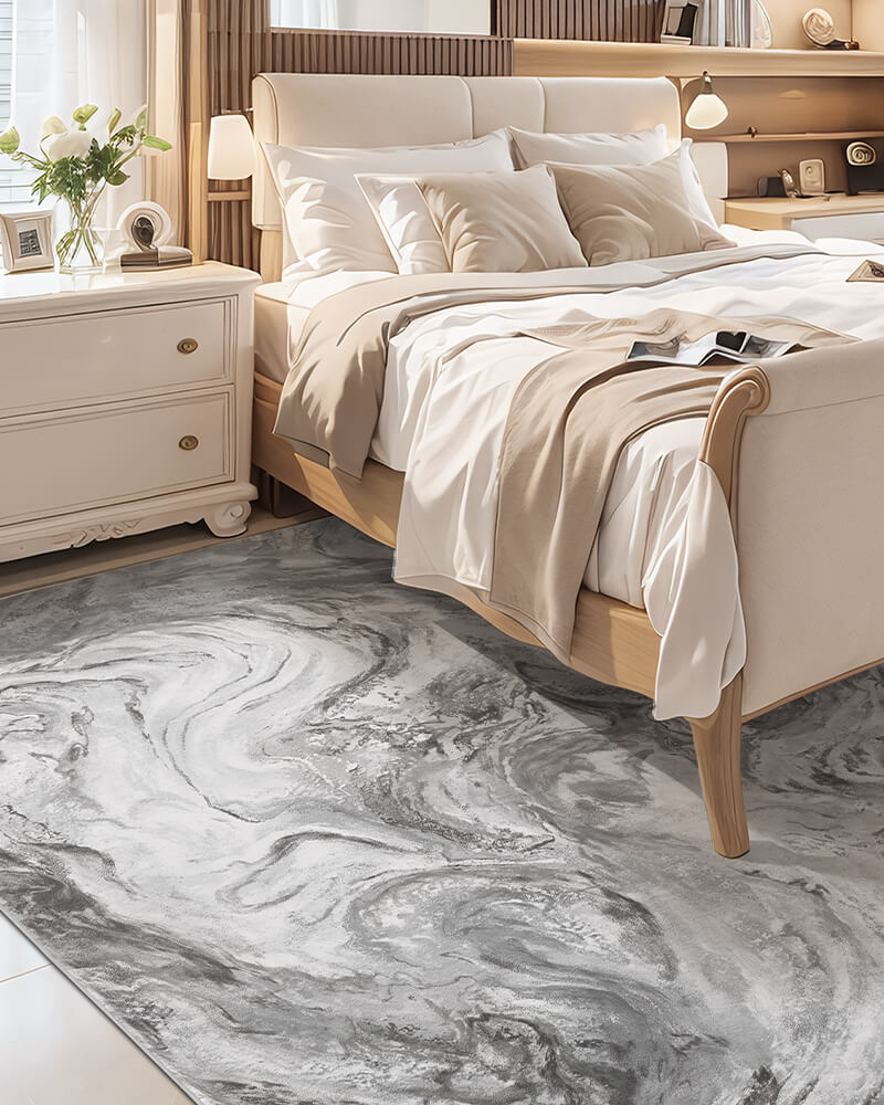 Washable modern area rug achieving a balance of style and practical function