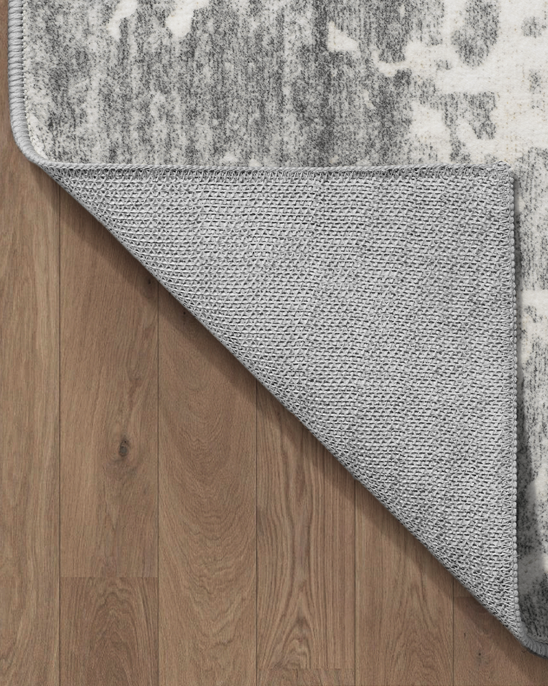 MontVoo neutral abstract area rug with soft, cozy fibers, ideal for living room comfort.