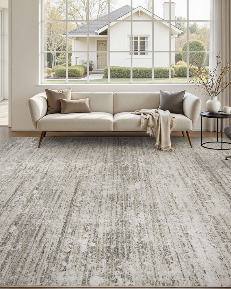 Modern area rug providing kid-safe floor solutions with stable grip