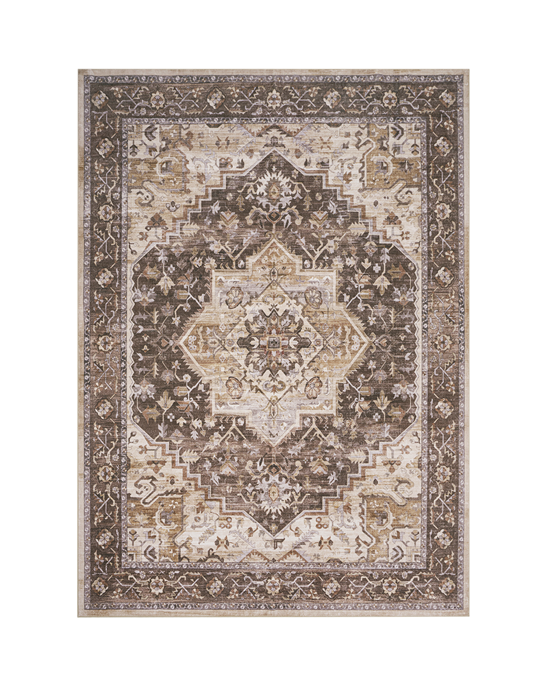 MontVoo abstract vintage rug adds effortless elegance to living and office spaces.