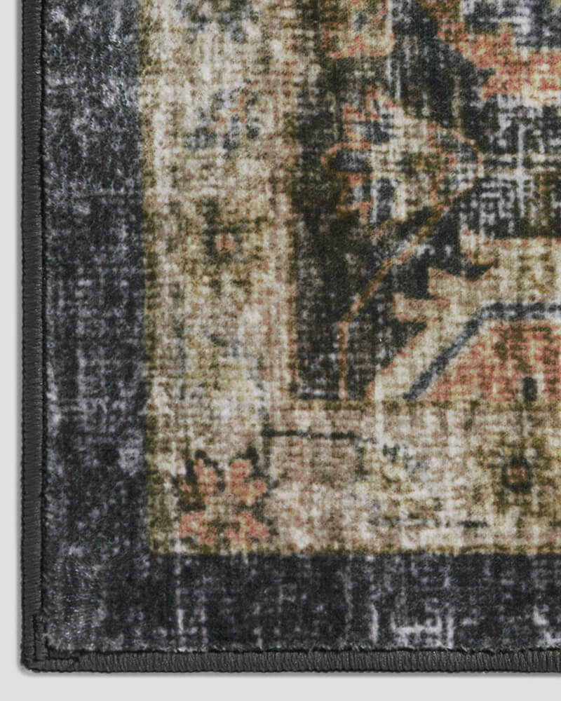 boho-area-rug-lightweight-build-close-up, washable rug for easy cleaning.