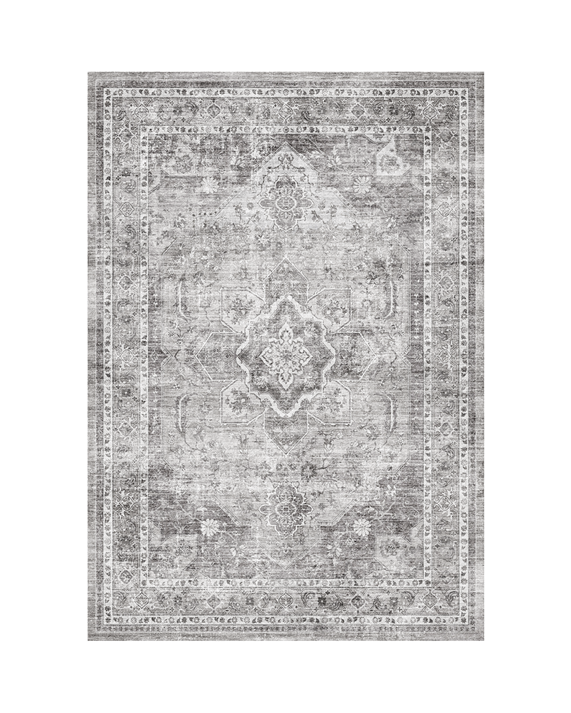 MontVoo vintage Persian-inspired area rug, soft and warm, non-slip, ideal for living room or office.
