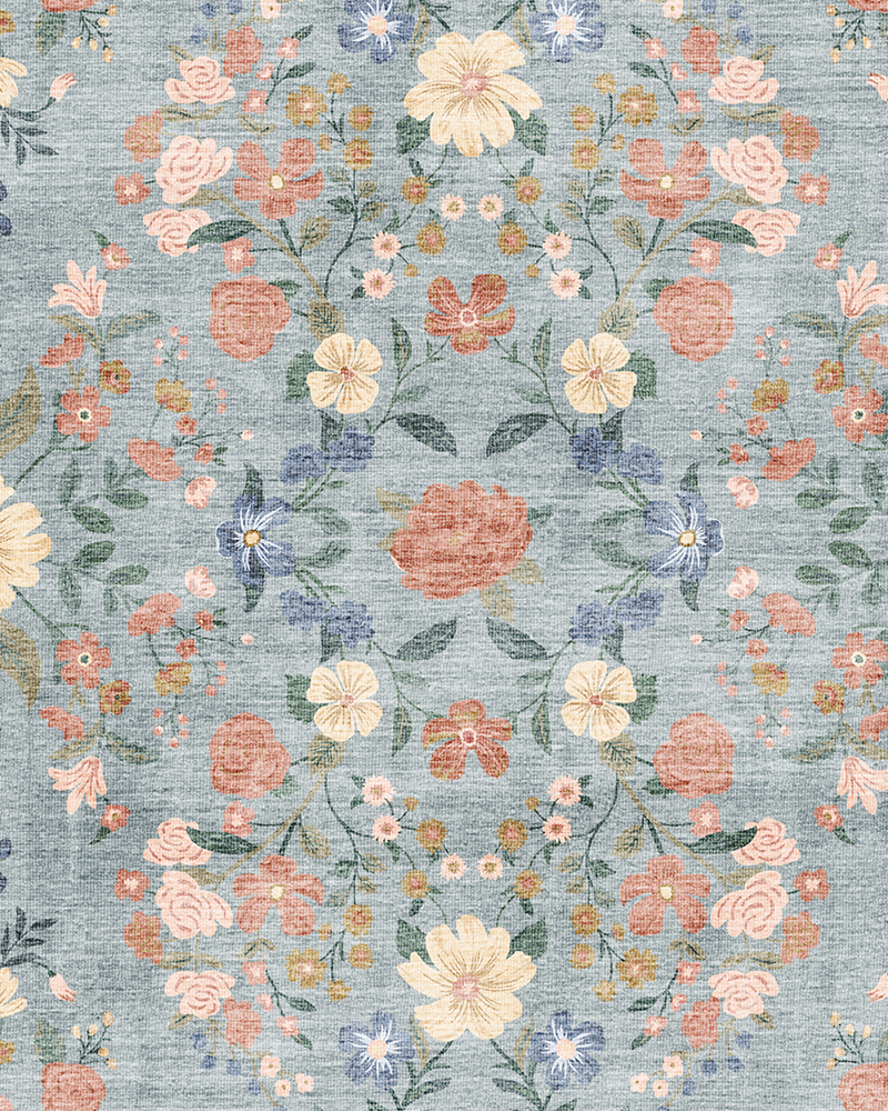 MontVoo vintage area rug with non-slip backing, suitable for bedroom and living room.