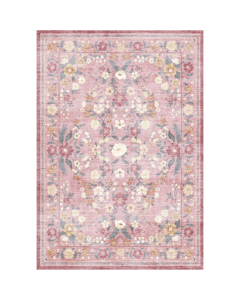 MontVoo vintage area rug, soft, washable and non-slip, perfect for living room and bedroom.