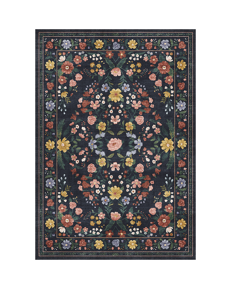 MontVoo vintage area rug with dense fibers, reduces noise and adds comfort to bedroom and living room.