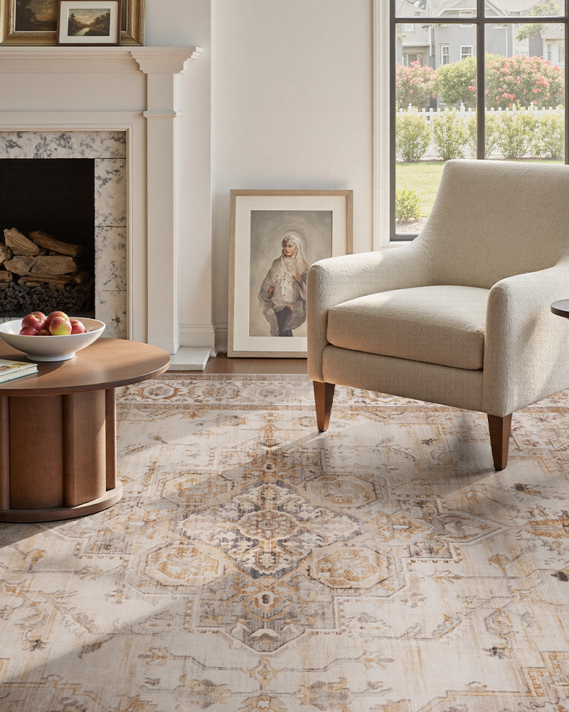 MontVoo soft and warm vintage area rug for bedroom, machine washable and easy care.