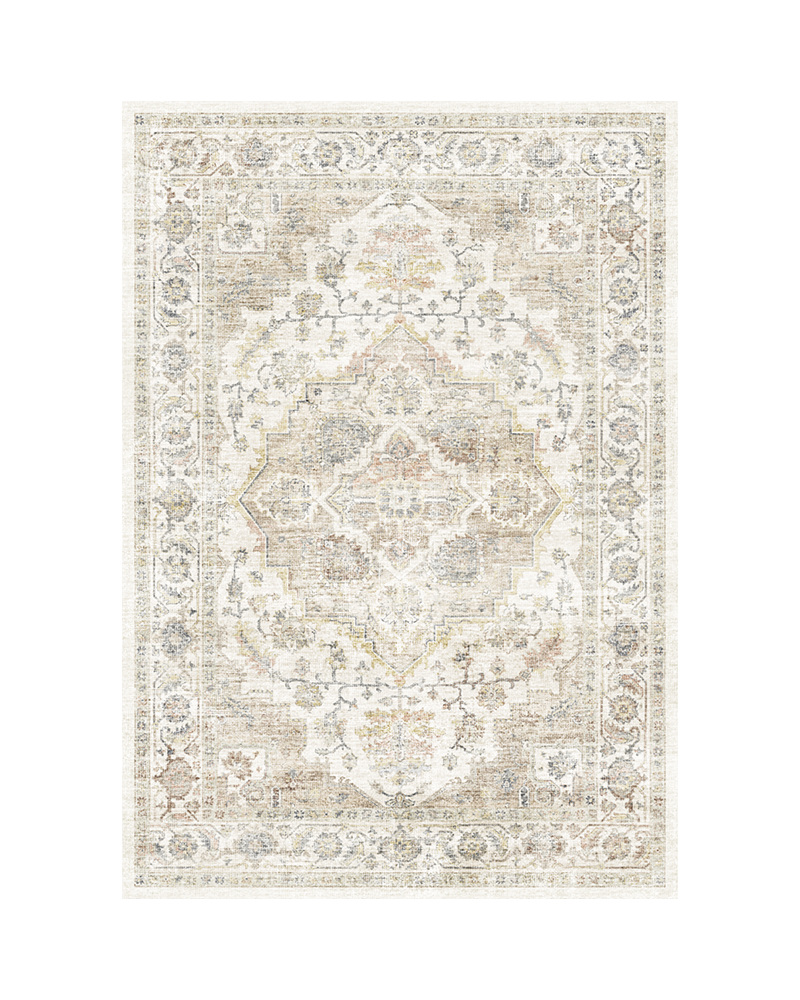 MontVoo soft farmhouse vintage rug, easy-care and warm for living rooms.