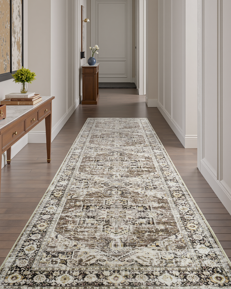 MontVoo Rugs Vintage Area Rug, Artistic Retro Pattern for Room Decor