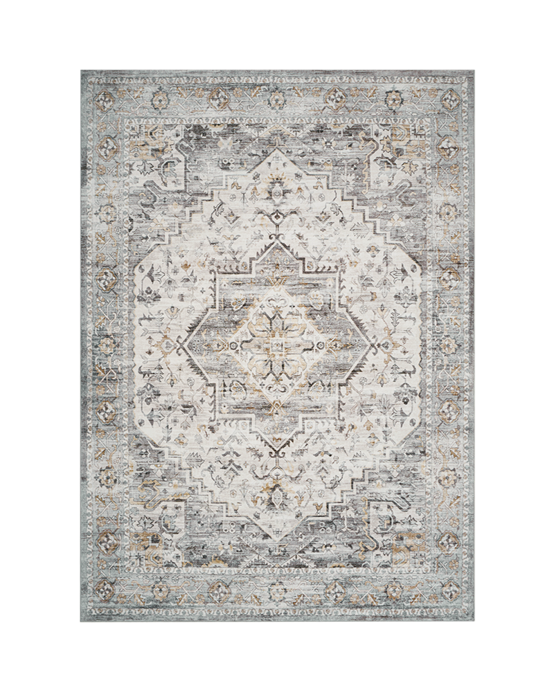 MontVoo soft abstract vintage rug, washable and easy-care for bedrooms.