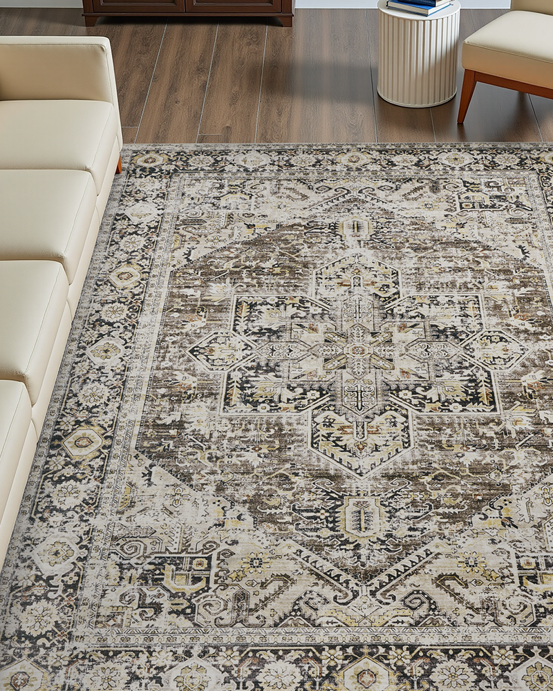 MontVoo Rugs Vintage Area Rug for Living Room, Non-Slip, Soft & Warm Carpet