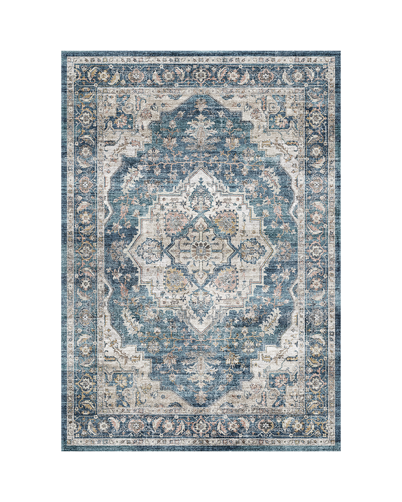 MontVoo washable farmhouse rug, easy to clean and maintain, ideal for living rooms.
