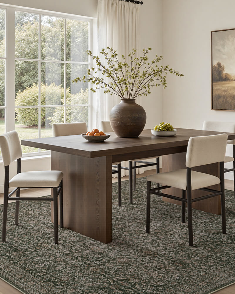 Timeless vintage area rug built for real-life household routines