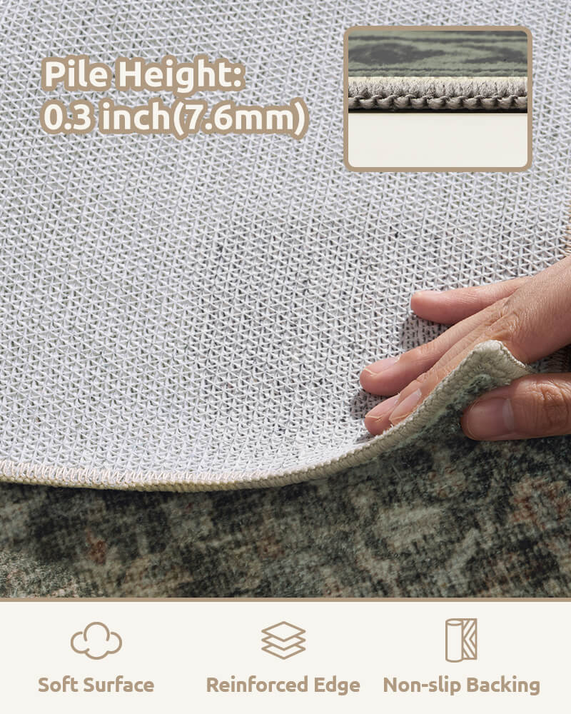 Classic vintage rug offering reliable grip and soft comfort