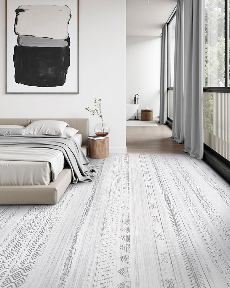 Modern inspired area rug for organized home spaces