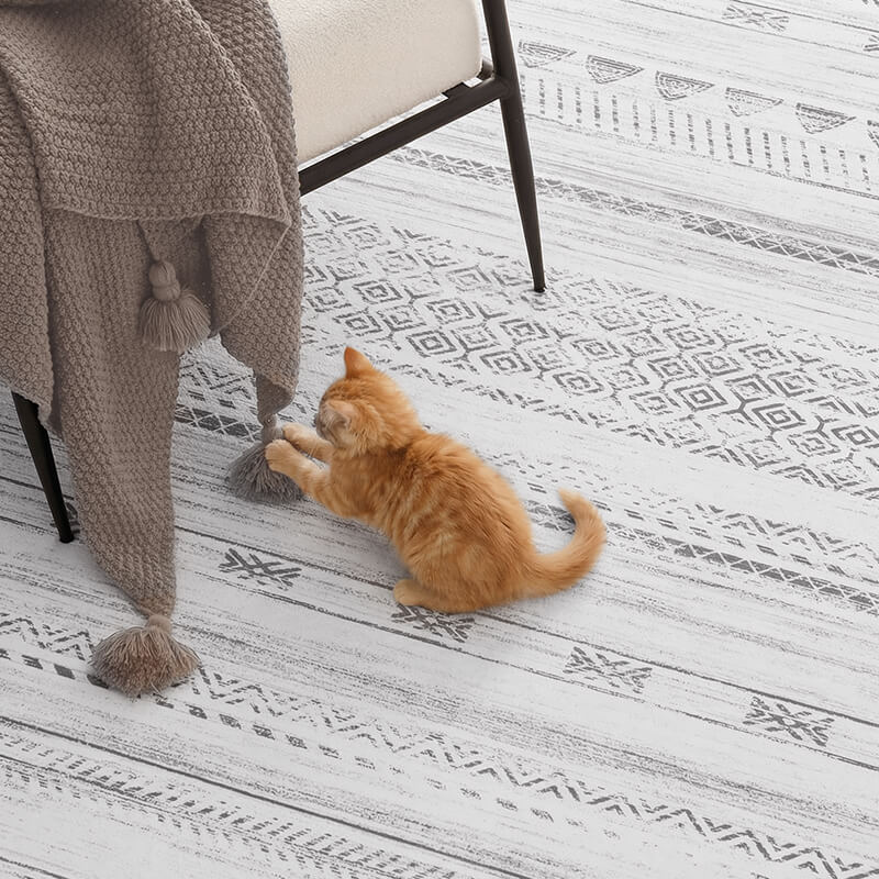 Modern inspired area rug for organized home spaces