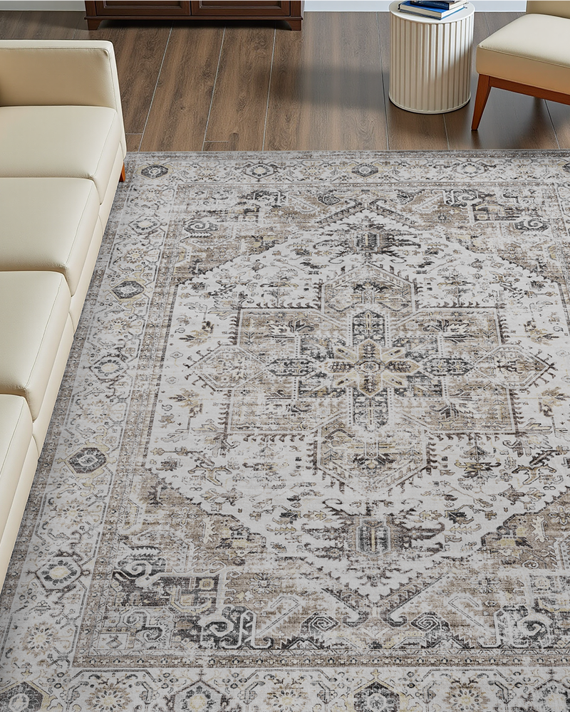 MontVoo Rugs Vintage Area Rug, Soft Dense Fibers, Sound Absorbing Carpet