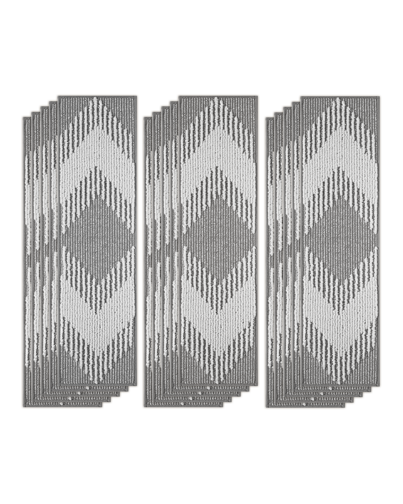 Self adhesive non slip stair treads for indoor use, soft and secure for kids and pets.