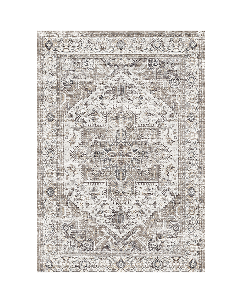 Non-slip boho area rug designed for open floor plan spaces with secure footing