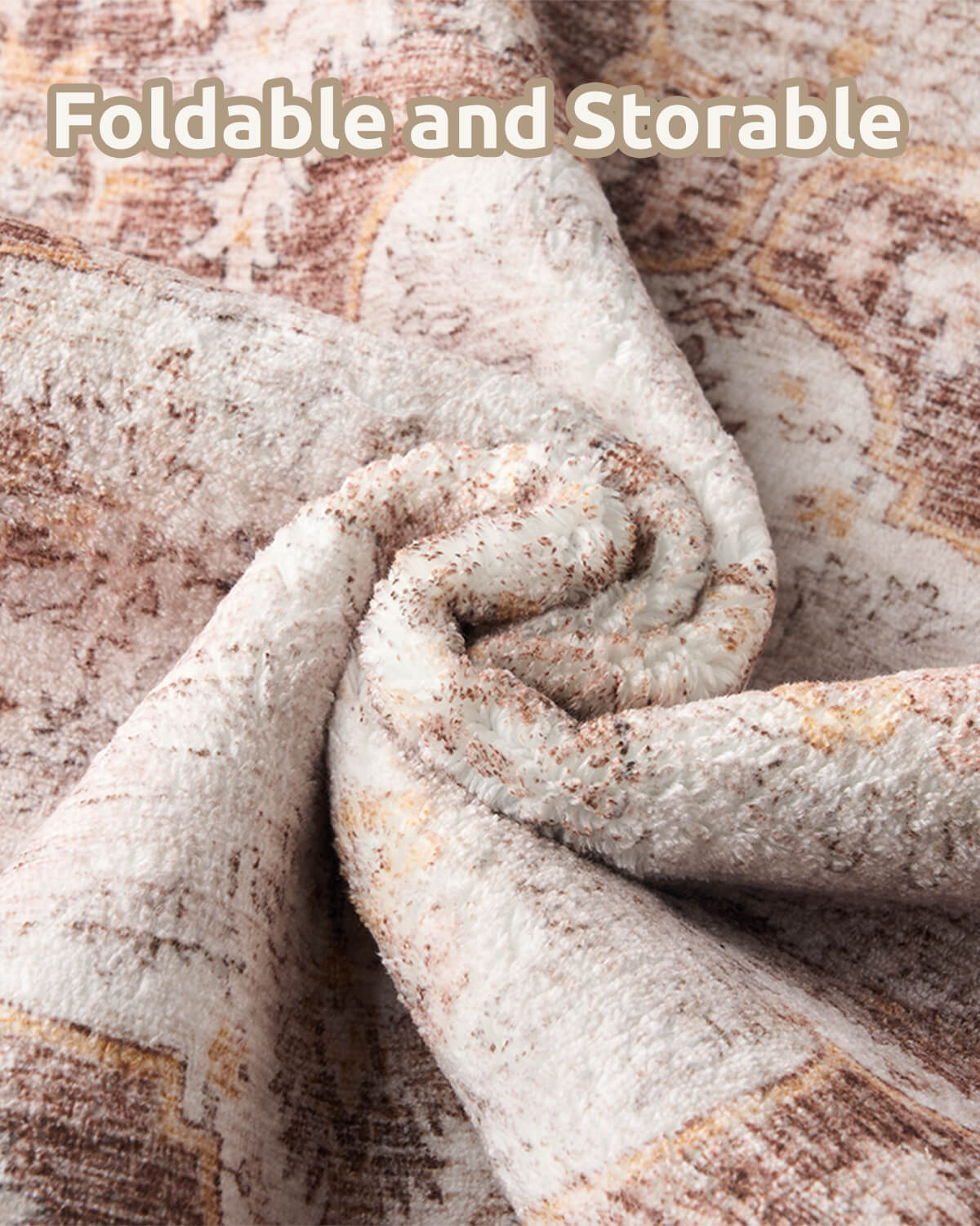 Washable boho vintage rug designed for high traffic areas while maintaining a classic aesthetic
