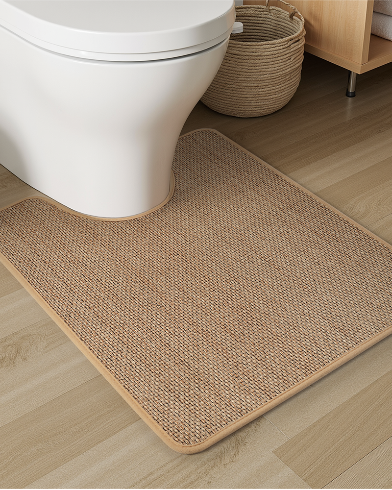 Non slip braided bath mat ideal for wet bathroom areas, helping reduce slipping risks