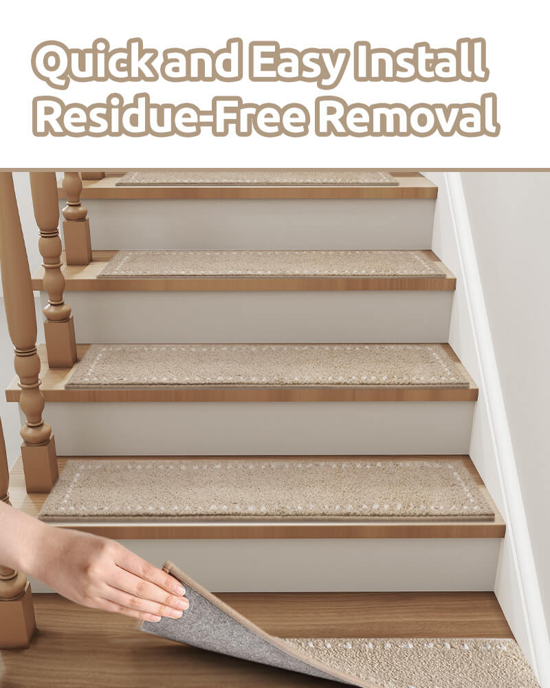 Non slip stair treads made for busy stairway